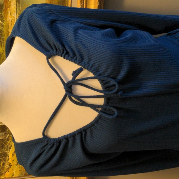 ModCloth Blue Ribbed Dress - Picture 2 of 5